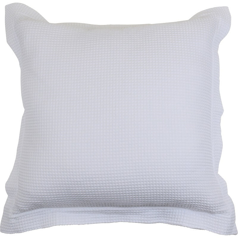 Waffle Pure Cotton 60x60cm Pillowcases Set of 2 - White