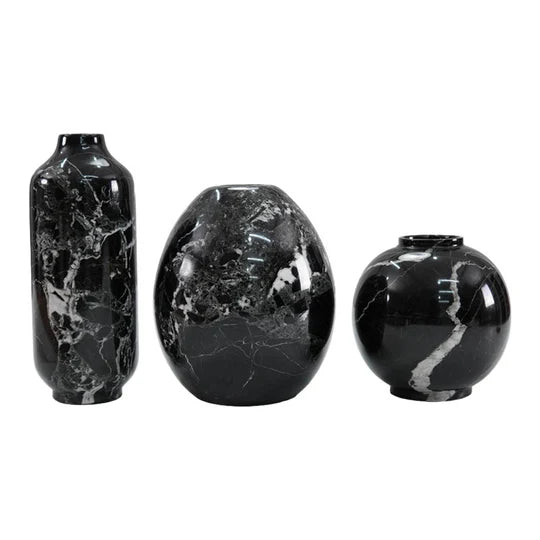 Set of 3 Modern Balance Trio Harmony Vases - Black