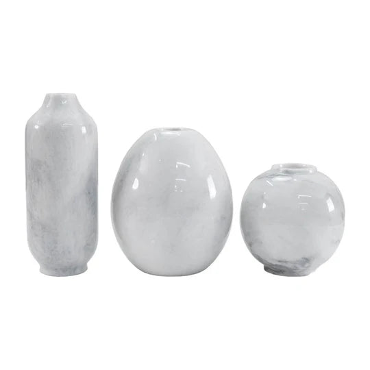 Set of 3 Modern Balance Trio Harmony Vases - White