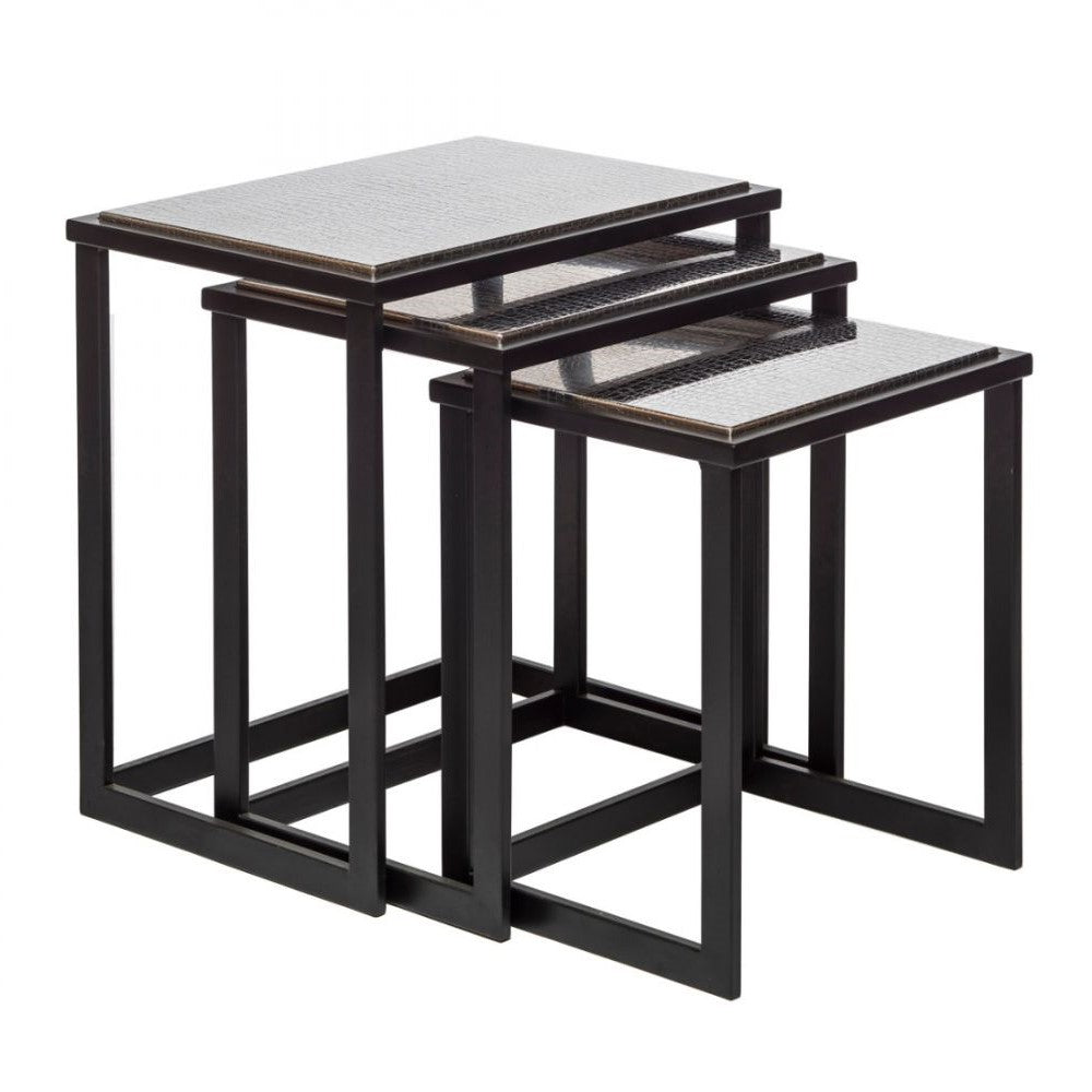 Set of 3 Nested Stainless Steel Side Tables