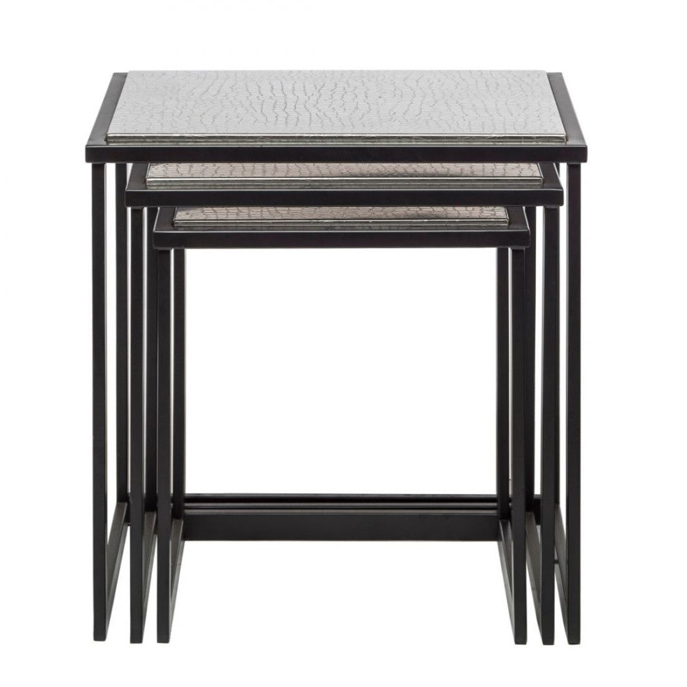 Set of 3 Nested Stainless Steel Side Tables