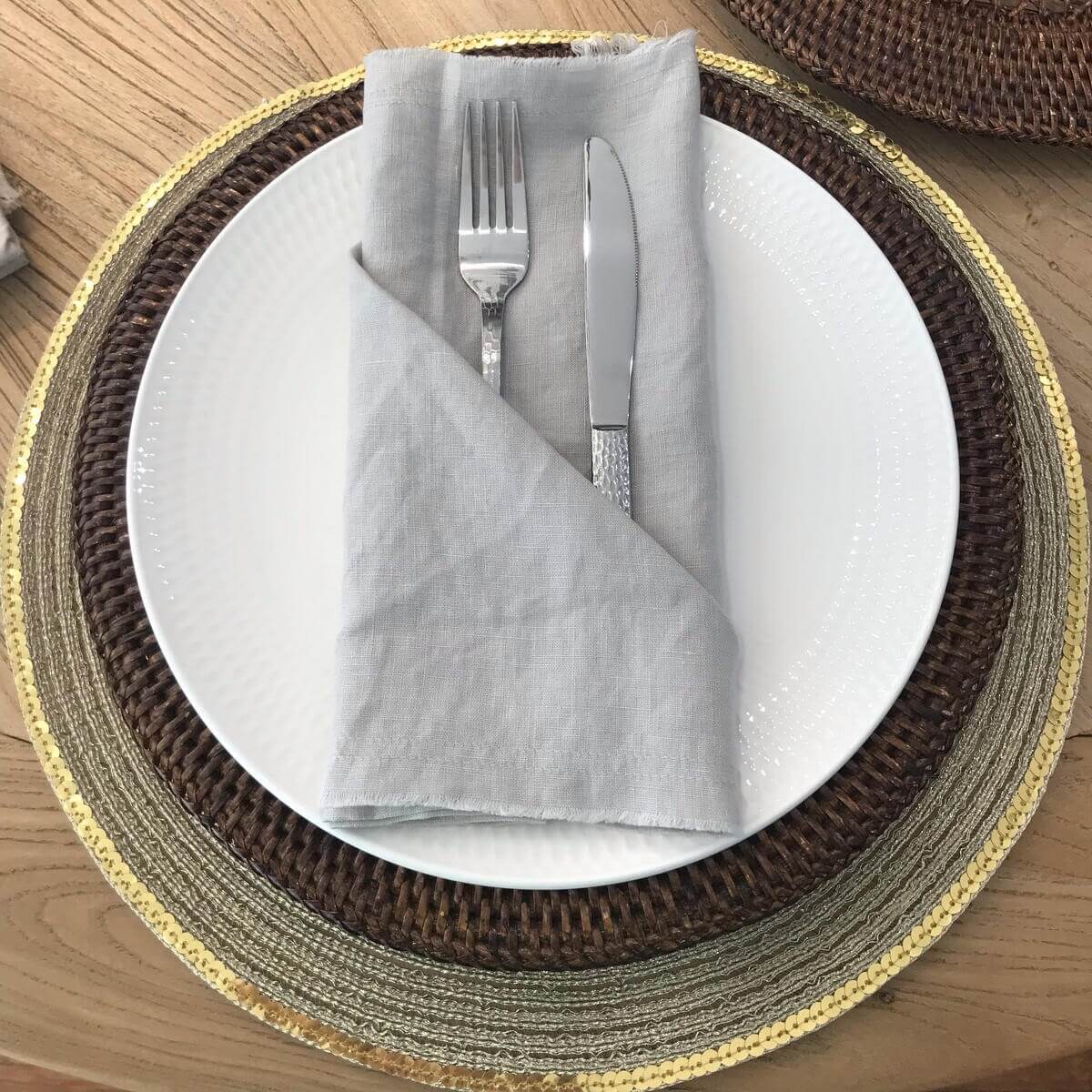 Set of 4 Linen Table Napkins - Grau