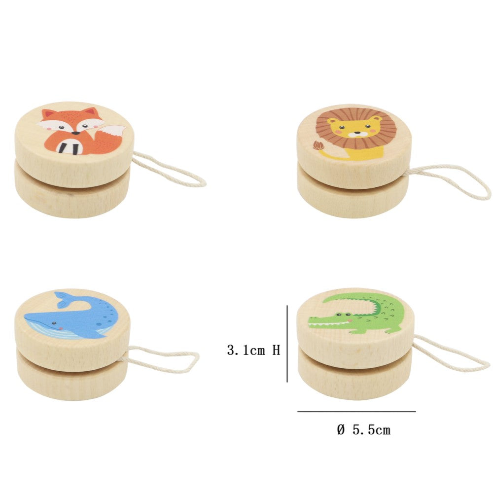 Set of 4 Wooden Animal Yo-Yo's