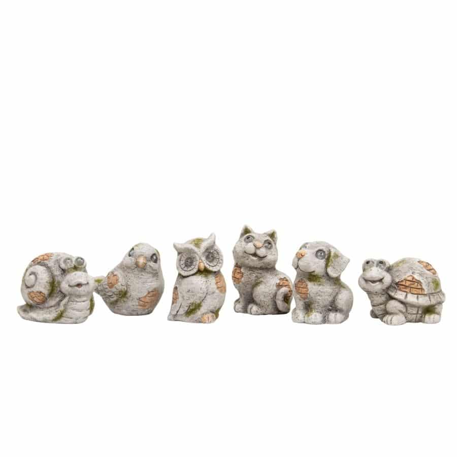 Set of 6 Assorted Garden Animal Figurines