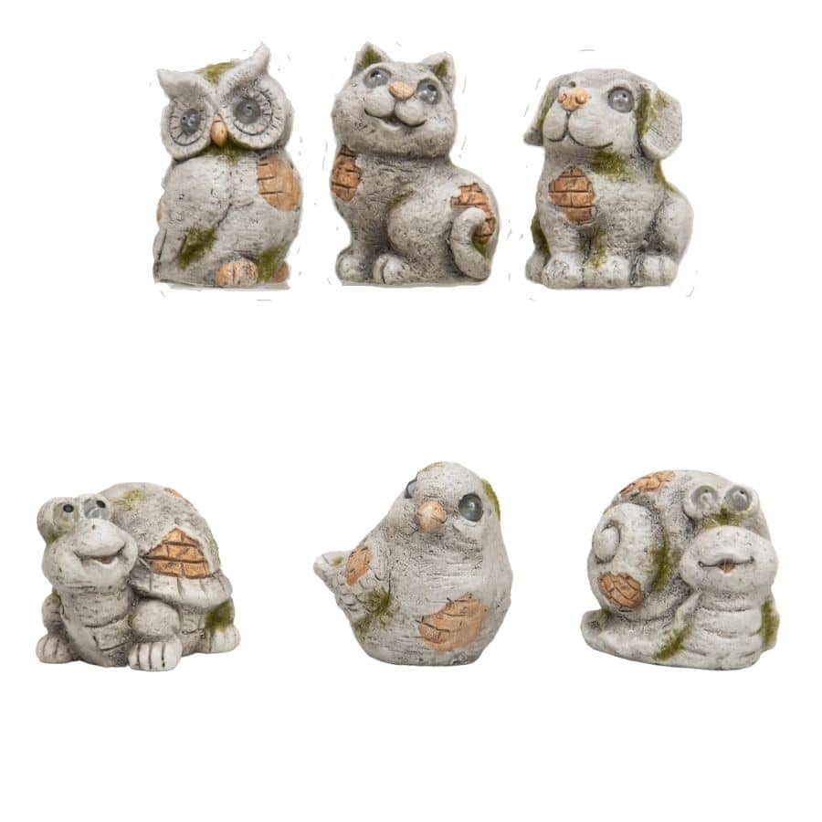 Set of 6 Assorted Garden Animal Figurines