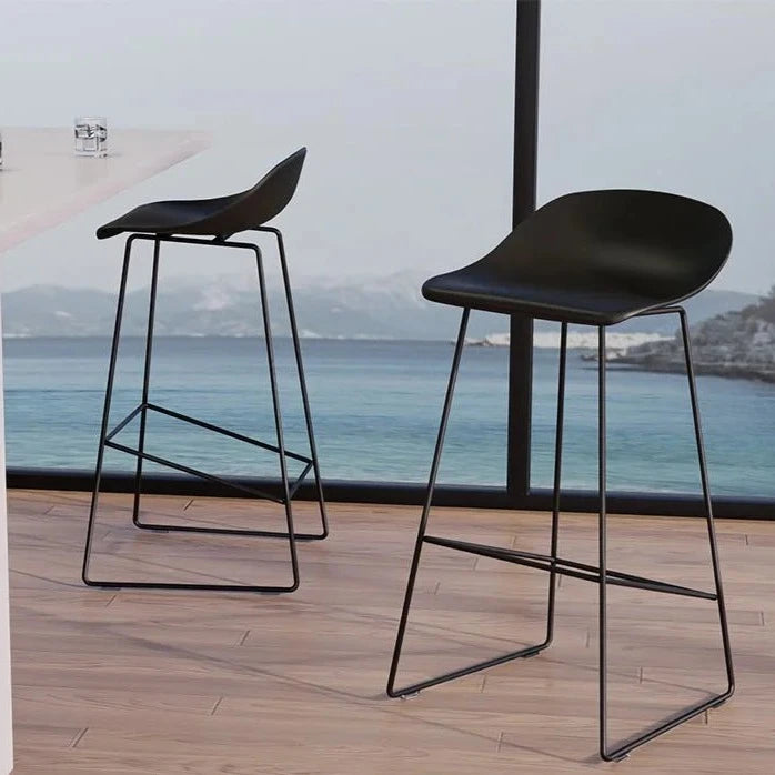 Shell Harmony Black High Stool (Available in 2 Sizes)