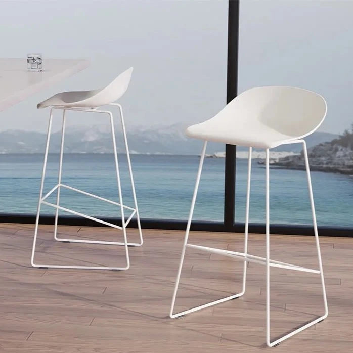 Shell Harmony White High Stool (Available in 2 Sizes)