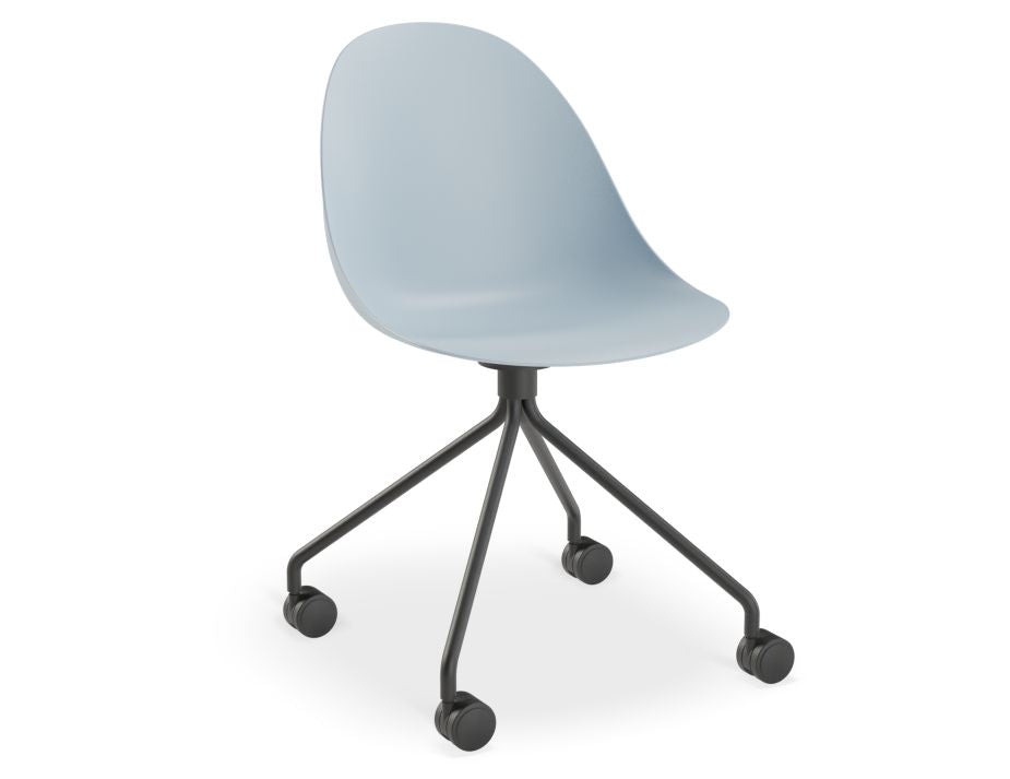 Shell Serenity Blue Pyramid Base with Castors Dining Chair