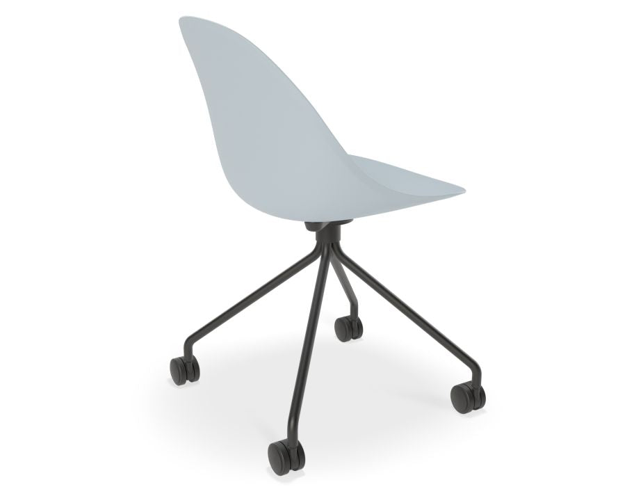 Shell Serenity Blue Pyramid Base with Castors Dining Chair