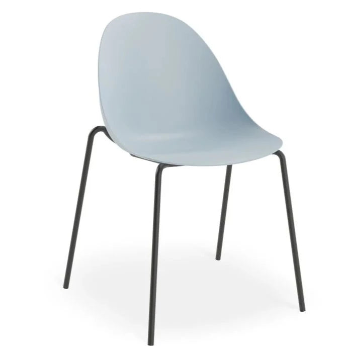 Shell Serenity Blue Seat 4 Post Black Base Dining Chair