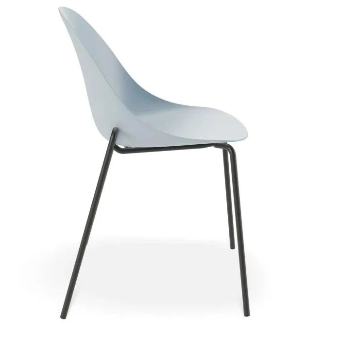 Shell Serenity Blue Seat 4 Post Black Base Dining Chair