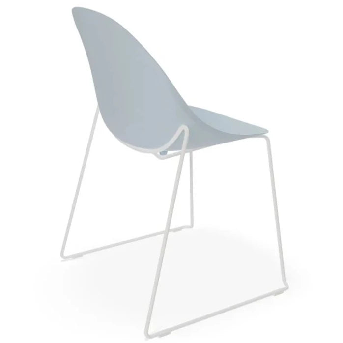 Shell Serenity Blue Sled Base - White Dining Chair