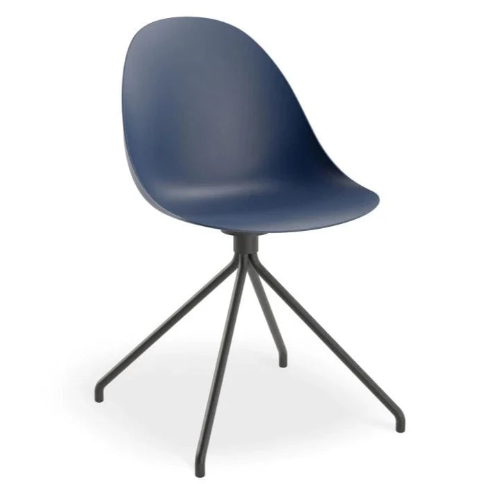 Shell Serenity Dark Blue Pyramid Base Dining Chair