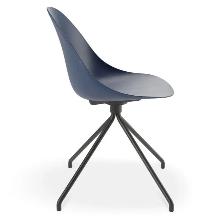 Shell Serenity Dark Blue Pyramid Base Dining Chair