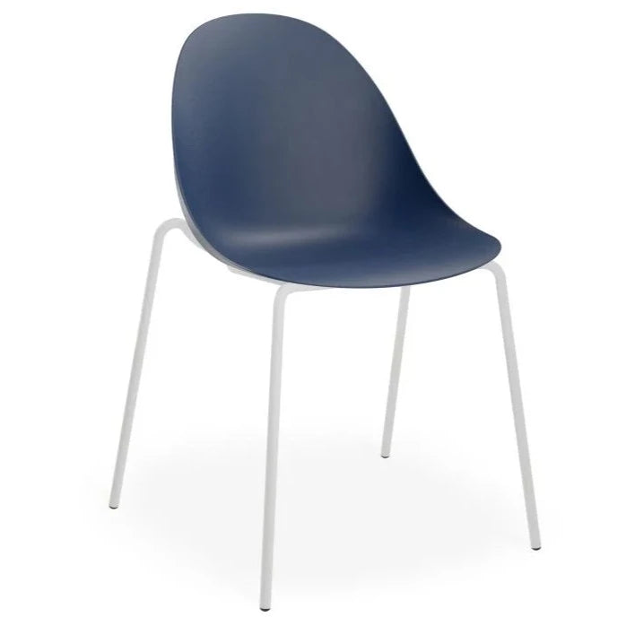 Shell Serenity Dark Blue Seat 4 Post Base Dining Chair