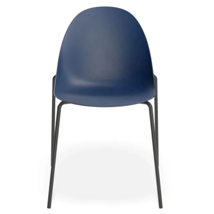 Shell Serenity Dark Blue Sled Base - Black Dining Chair