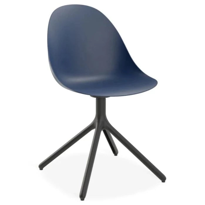 Shell Serenity Dark Blue Swivel Base Dining Chair