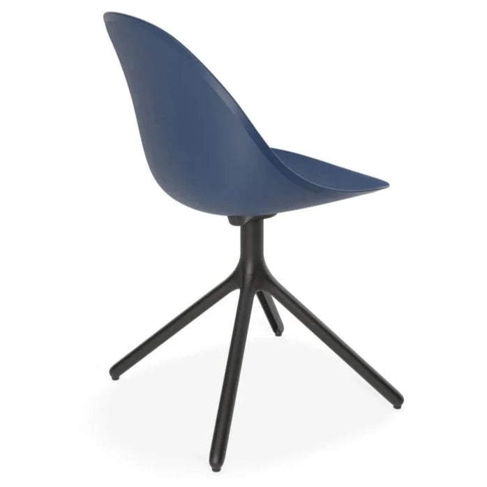 Shell Serenity Dark Blue Swivel Base Dining Chair