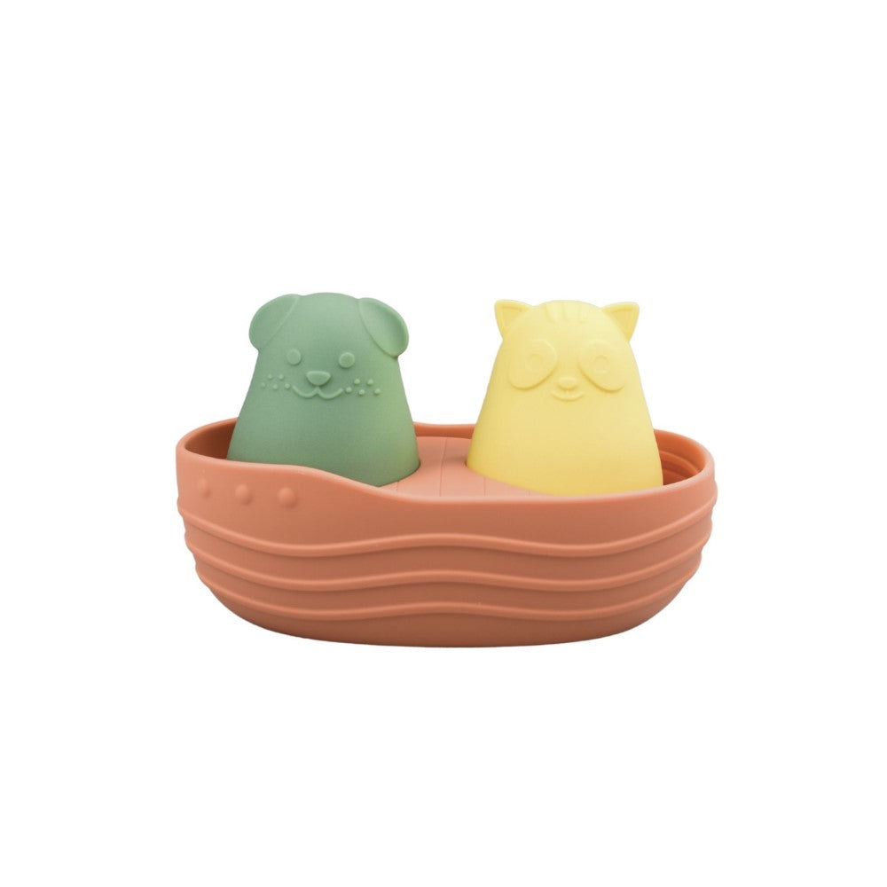 Silicone Fun Cat & Dog Bath Boat - Orange