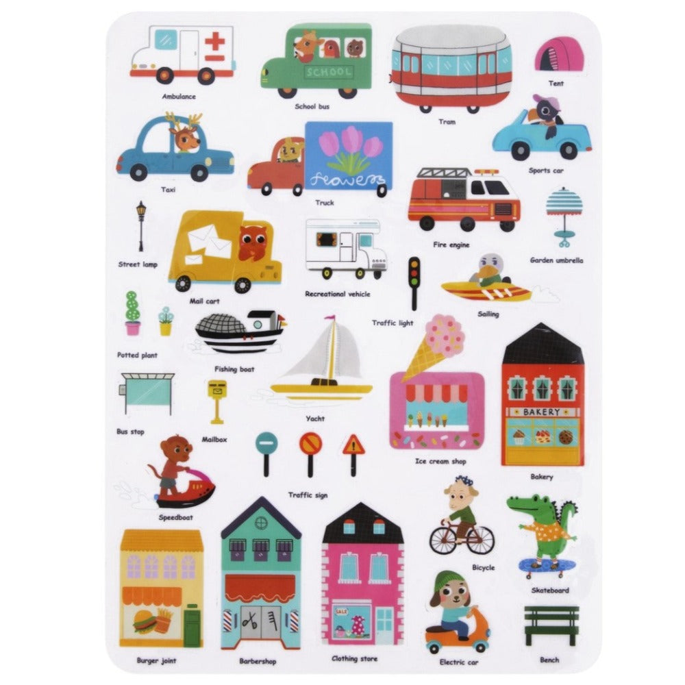 Skyline City Explorer Silicone Stickers Book