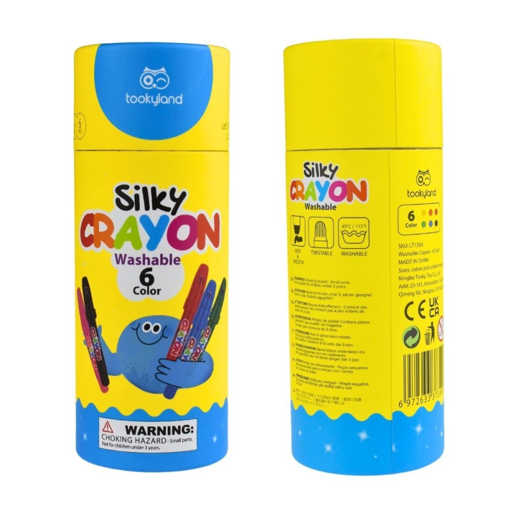 Silky 6 Colours Washable Crayons