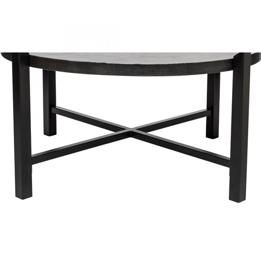 Silver Black Finish Wrought Iron Round Coffee Table