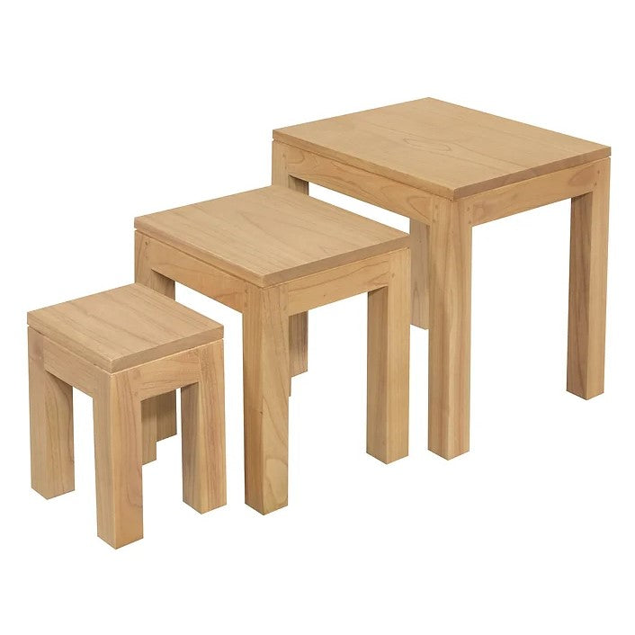 Simple Oak Nest of Table (Set of 3) - Natural