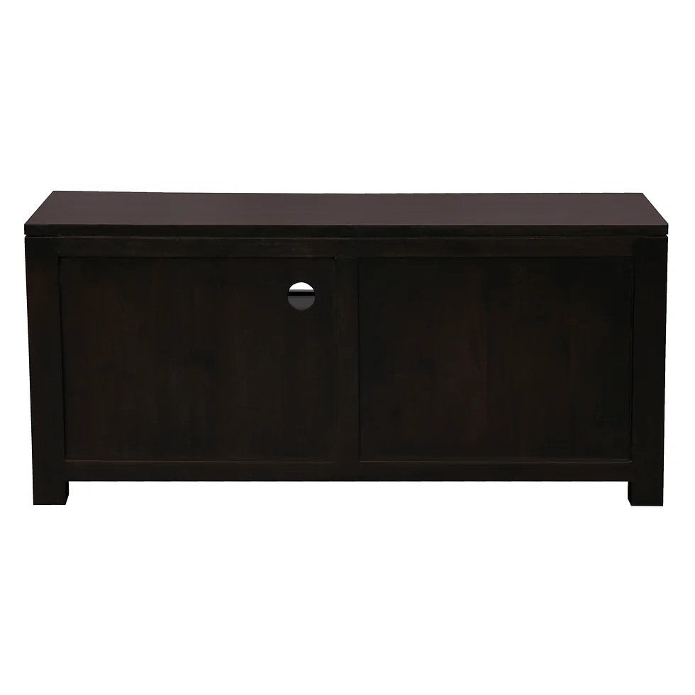 Simple Wooden 2-Drawer Entertainment Unit - Dark Brown