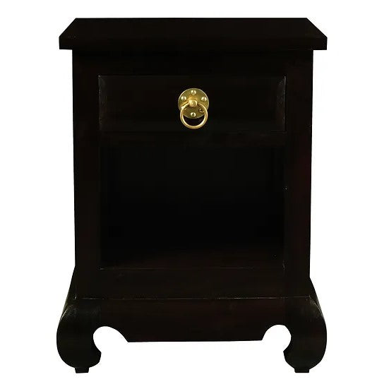 Simplicity 1 Drawer Bedside Table - Dark Brown