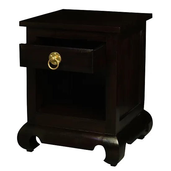 Simplicity 1 Drawer Bedside Table - Dark Brown