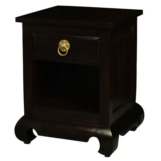 Simplicity 1 Drawer Bedside Table - Dark Brown