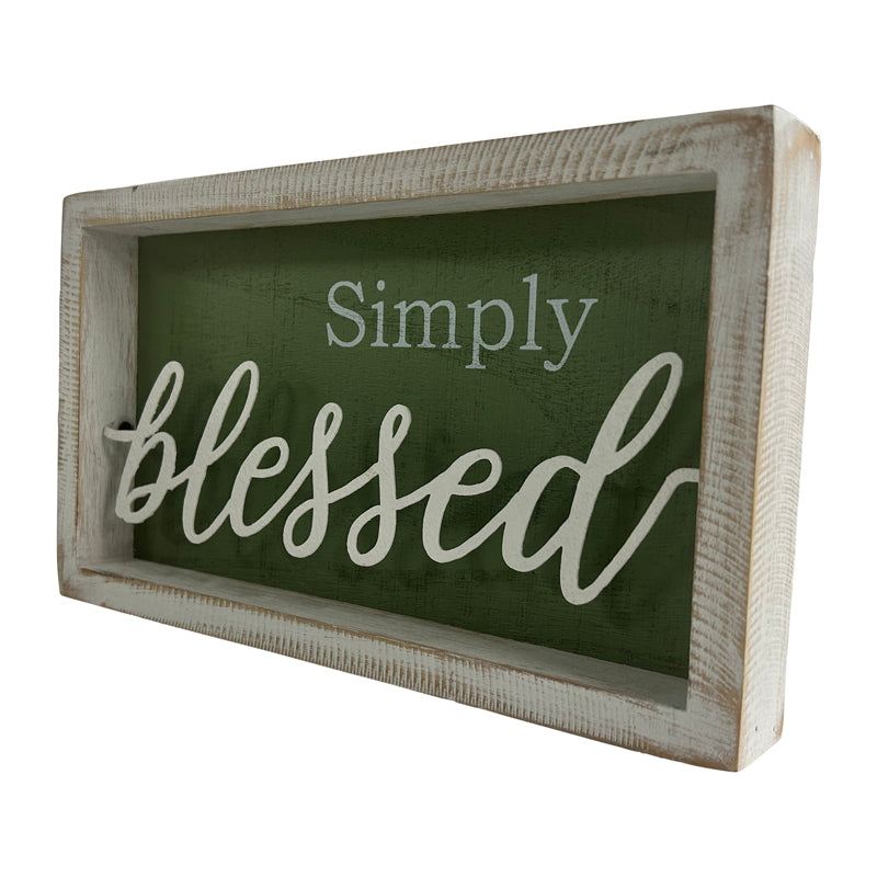 Simply Blessed 3-D Plaque Wall Art in Shadow Box Frame