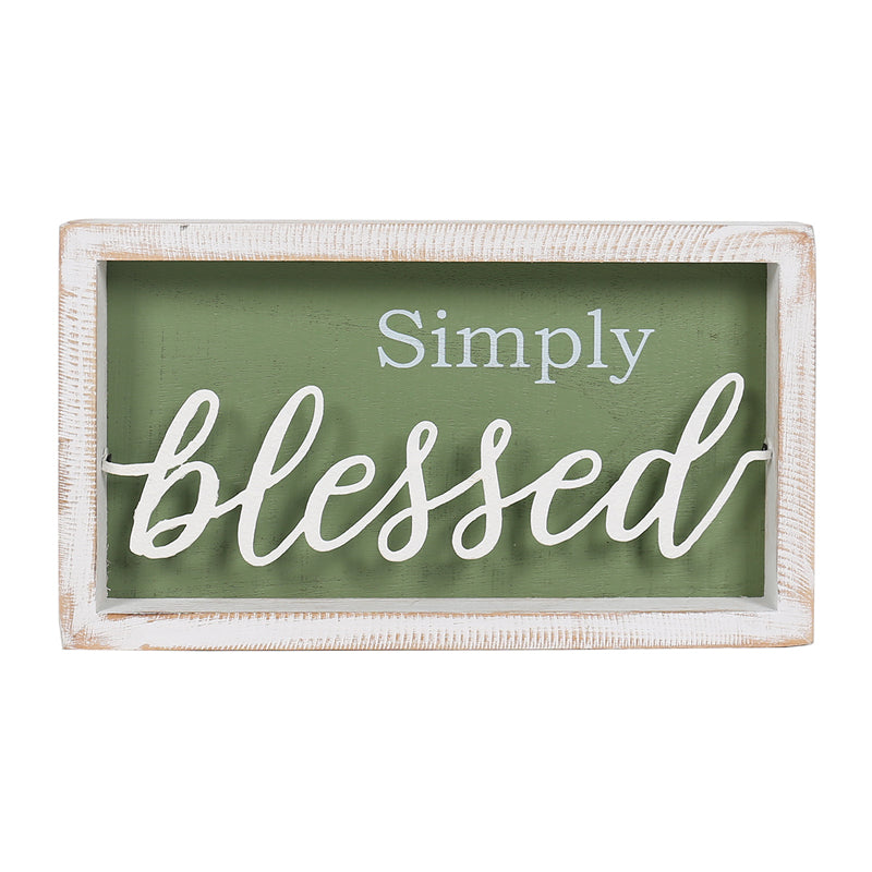 Simply Blessed 3-D Plaque Wall Art in Shadow Box Frame