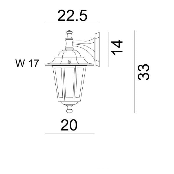 Six-sided Traditional Outdoor Wall Light (Available in 2 Colors)