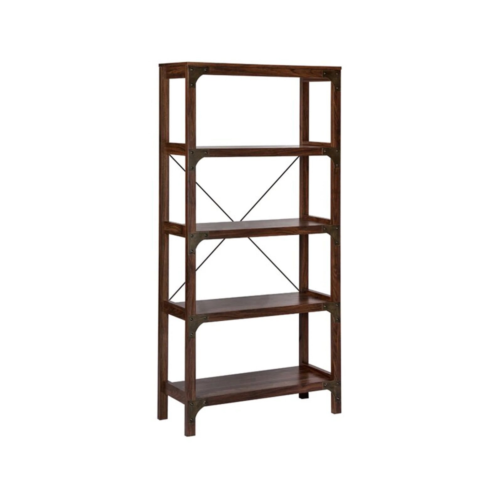 Sleek Engineered Wooden 5 Shelf Bookcase