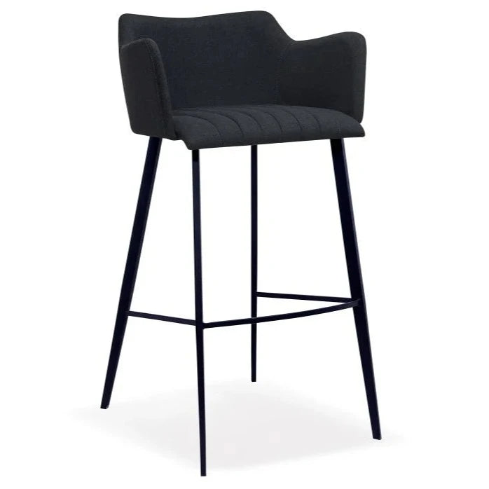 Sleek Anthracite Grey Fabric High Stool (Available in 2 Sizes)