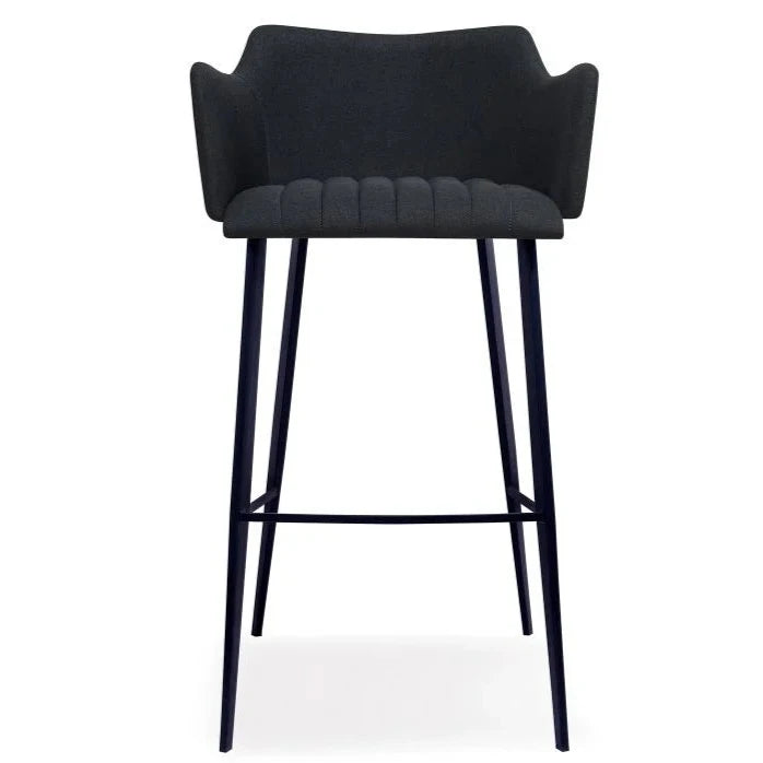 Sleek Anthracite Grey Fabric High Stool (Available in 2 Sizes)