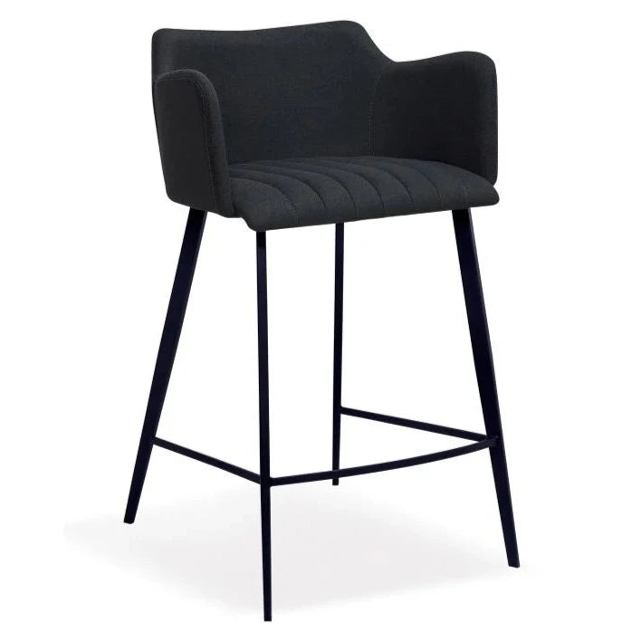 Sleek Anthracite Grey Fabric High Stool (Available in 2 Sizes)