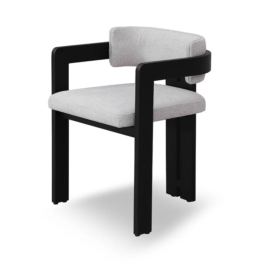 Sleek Black Dining Chair Set of 2 - Stone Beige