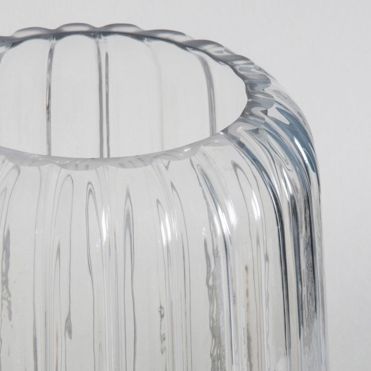 Sleek Clear Vase with Lustre Finish (Available in 2 Colors)