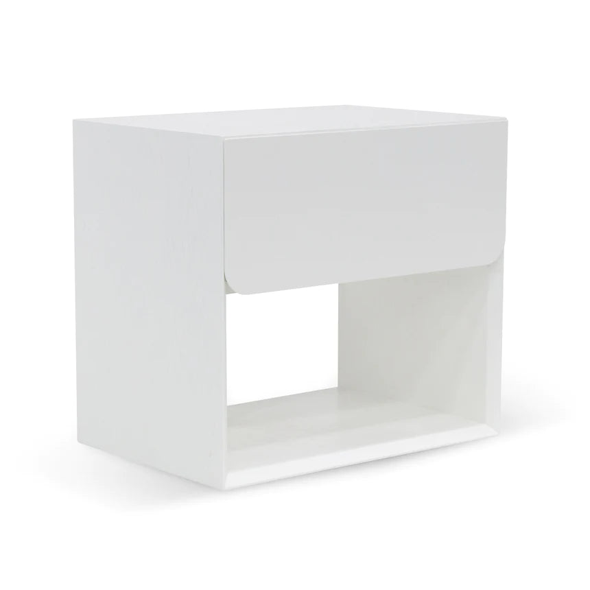 Sleek Companion Bedside Table - White