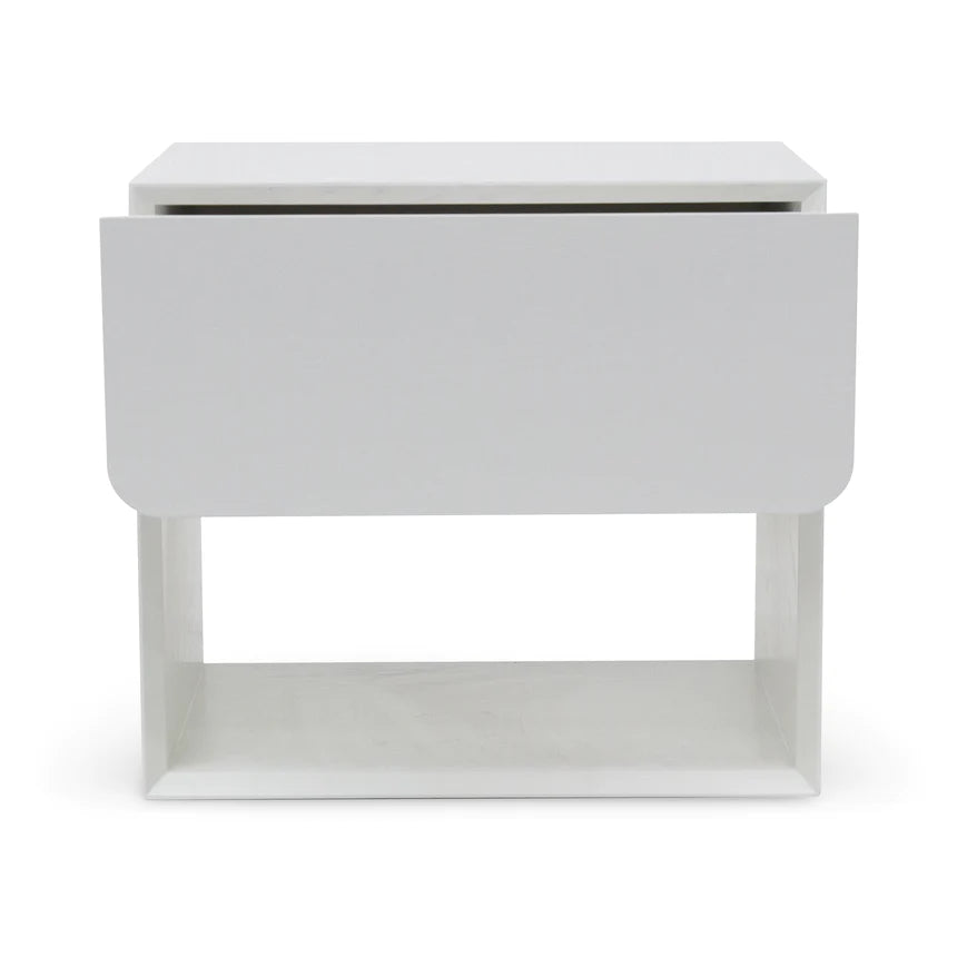 Sleek Companion Bedside Table - White