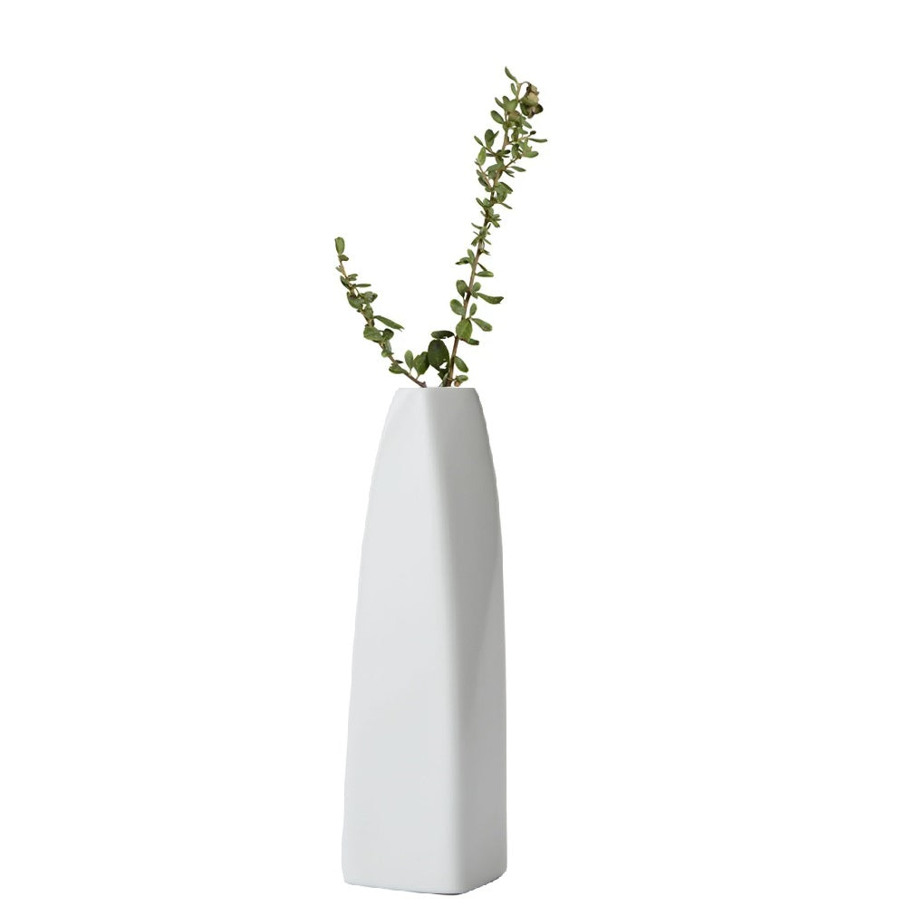 Sleek Curved Long Porcelain Vase (Choose from 4 Colors)