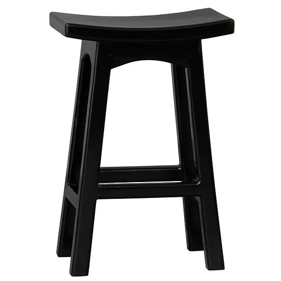 Sleek Kyoto Timber Bar Stool - Black