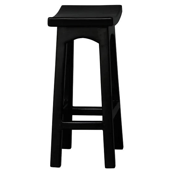 Sleek Kyoto Timber Bar Stool - Black