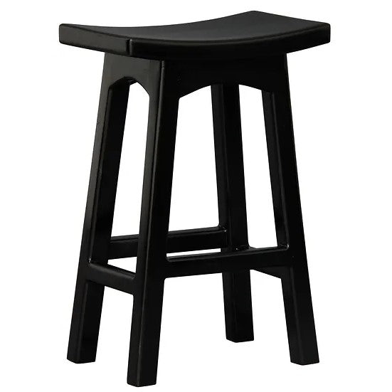 Sleek Kyoto Timber Bar Stool - Black