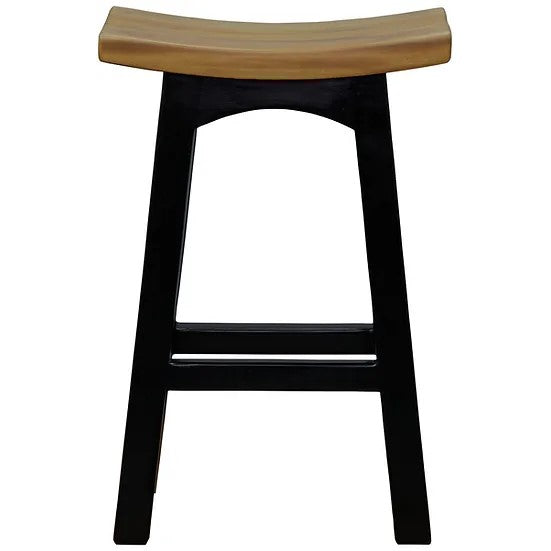 Sleek Kyoto Timber Bar Stool - Black Caramel