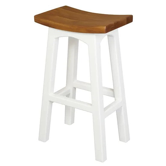 Sleek Kyoto Timber Bar Stool - White Caramel