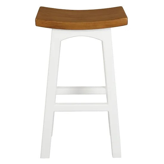 Sleek Kyoto Timber Bar Stool - White Caramel