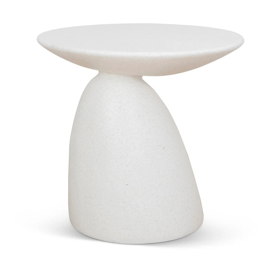 Sleek Minimalism White Fibre Glass Side Table